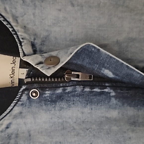 CALVIN KLEIN JEANS Soft Effect Bomber Jacket Size Large - Picture 3 of 9